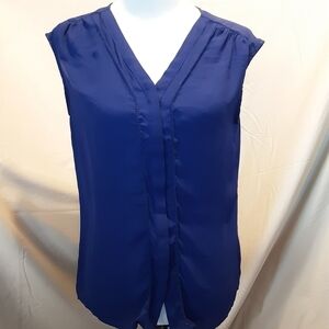 Worthington Button Up V-Neck Top SZ M